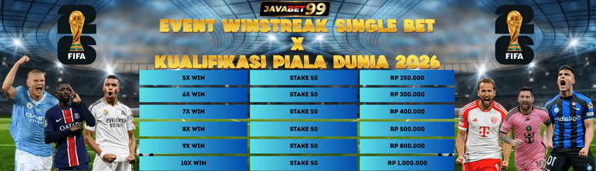 EVENT WINSTREAK SINGLE BET X KUALIFIKASI PIALA DUNIA 2026